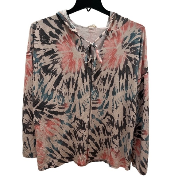 BIBI Tie Dyed Hooded Long sleeves Pullover Sweater Size L - Picture 1 of 9